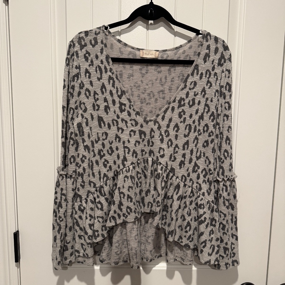 Altar'd State Leopard Print Blouse - Picture 2 of 11
